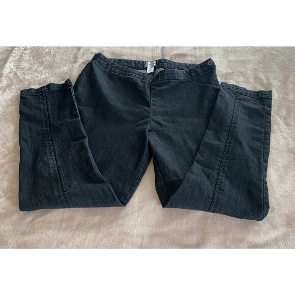 Chicos Womens Jeans Black Denim Pull On Size Zip /Button 2.5 Reg - Picture 3 of 6